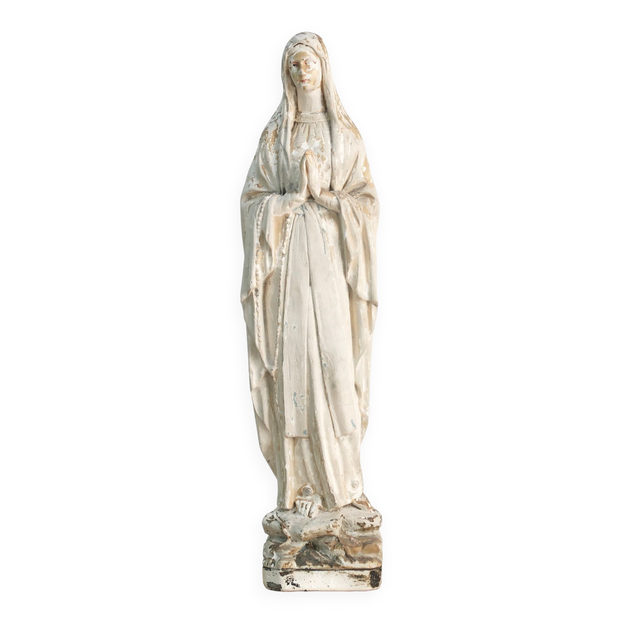 Plaster statue of the Virgin Mary signed Boye and Thomas Toulouse