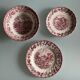 Set plates, cups and cups white and pink, english dishes