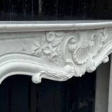 Louis XV style fireplace in Carrara marble circa 1980