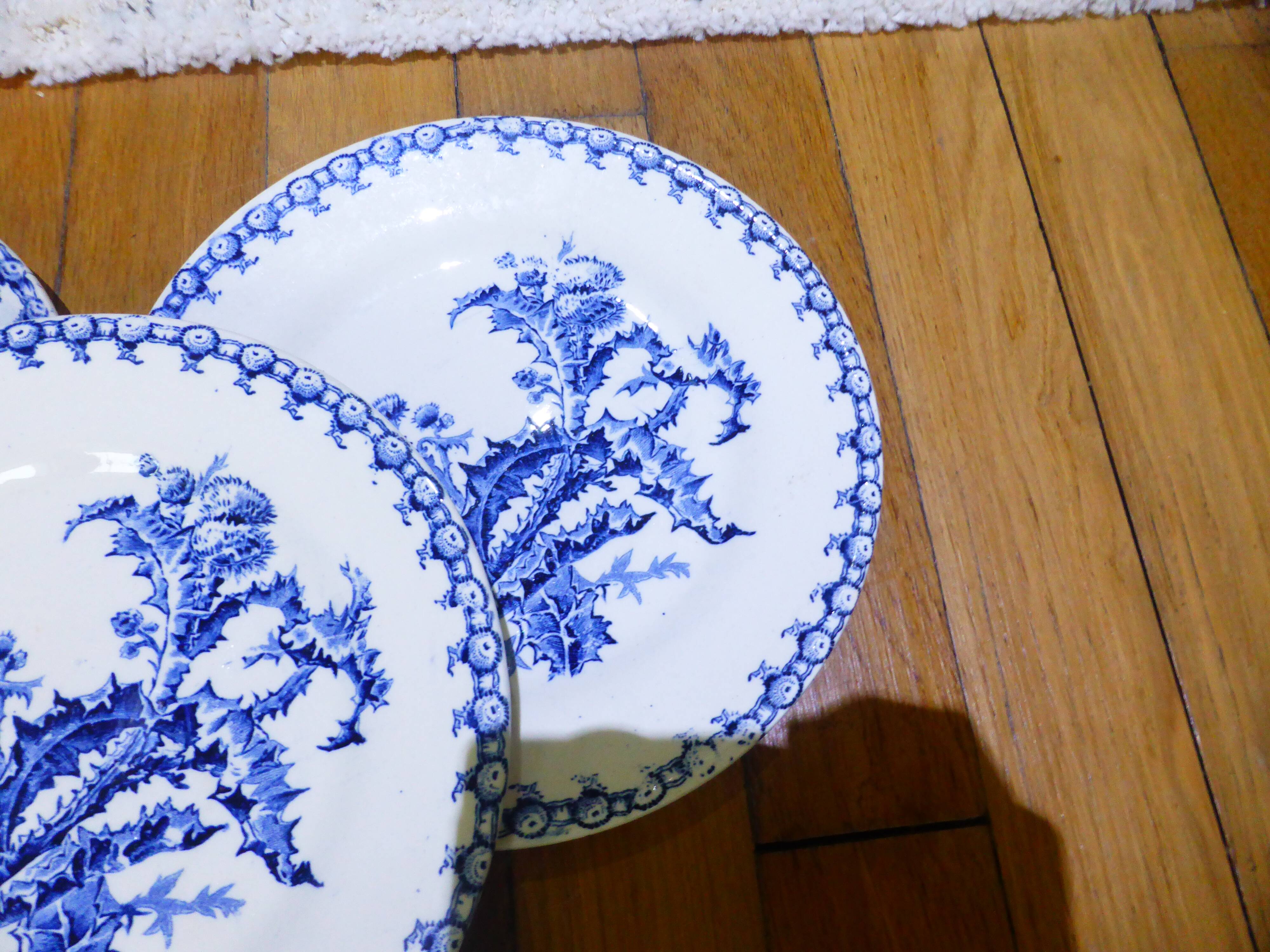 4 assiettes à dessert Gien Chardons (5)