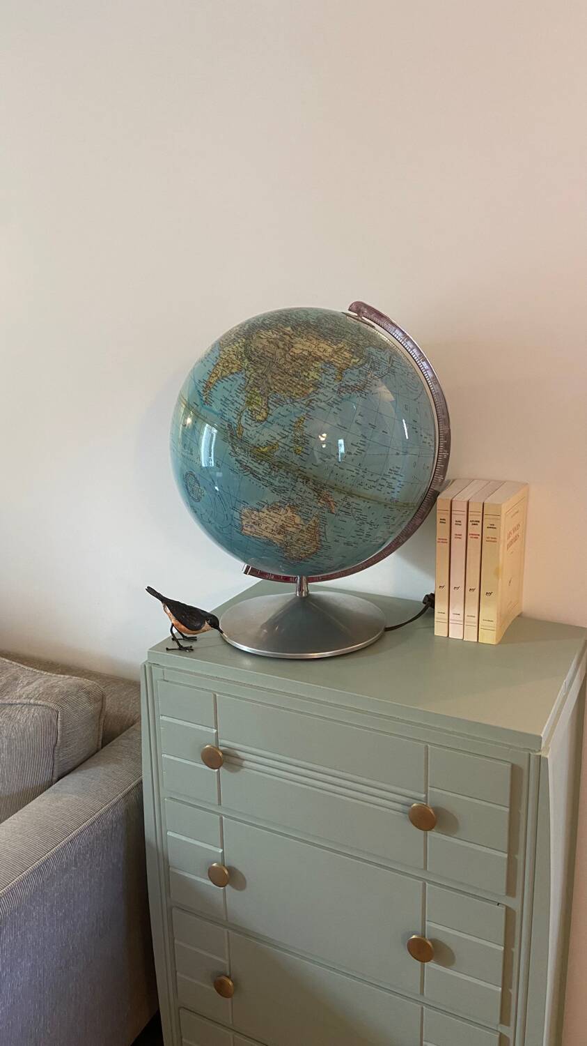 Very large luminous terrestrial globe Hercules 1960