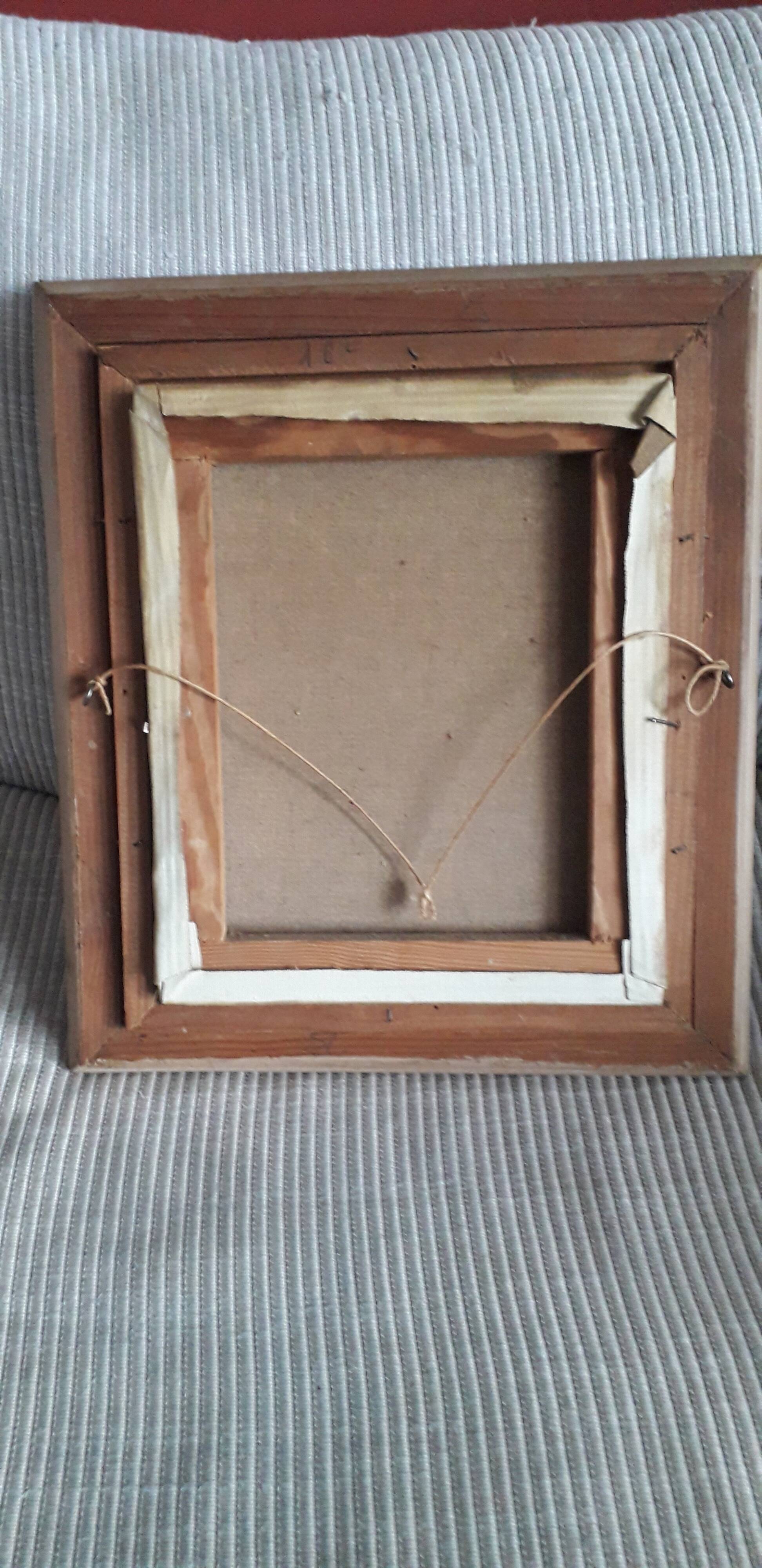 Antique oil painting depicting a bouquet of flowers