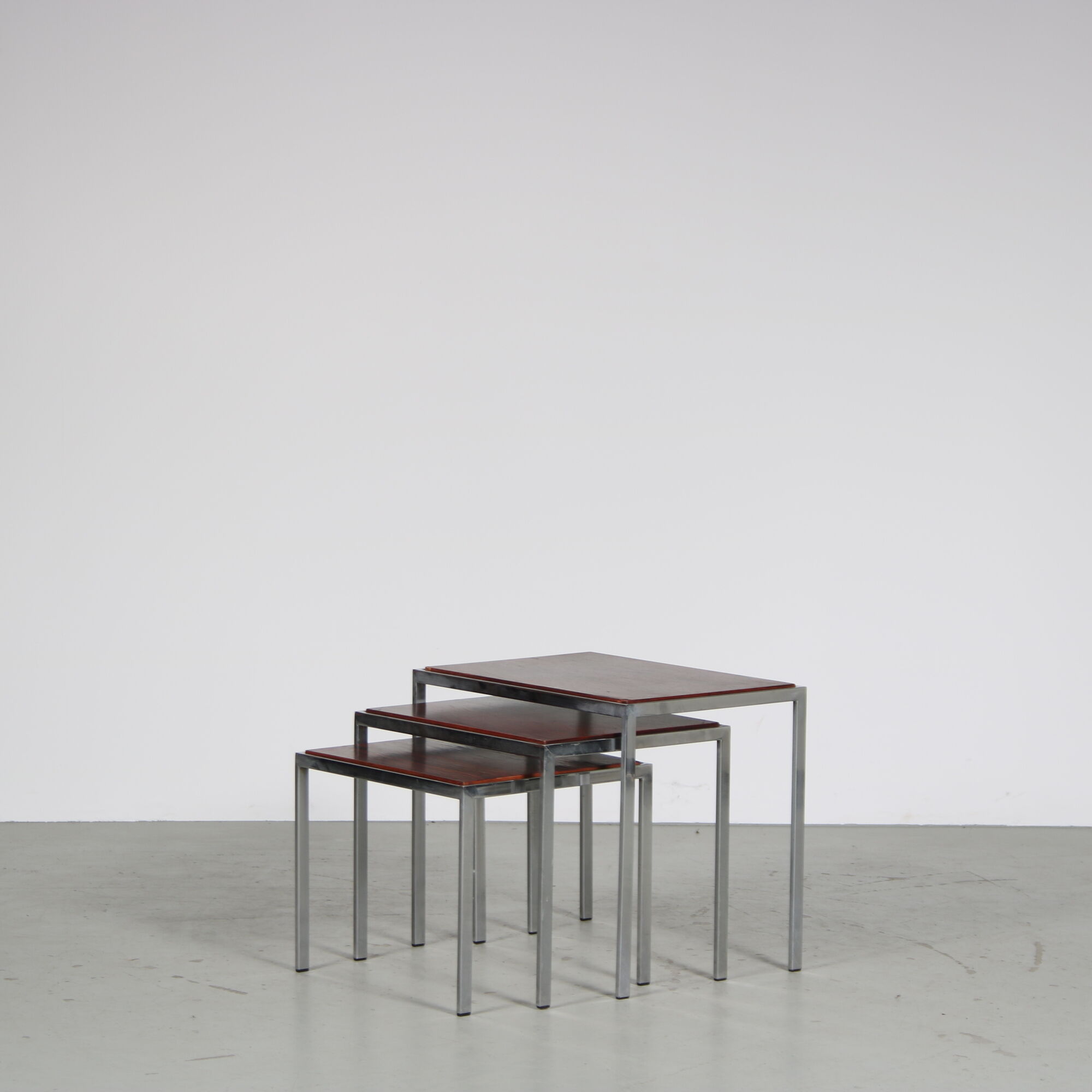 1960s Set of 3 reversible nesting tables from the Netherlands