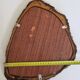 Vintage mirror with live edges in burl wood, signed, 1970s, 36 cm