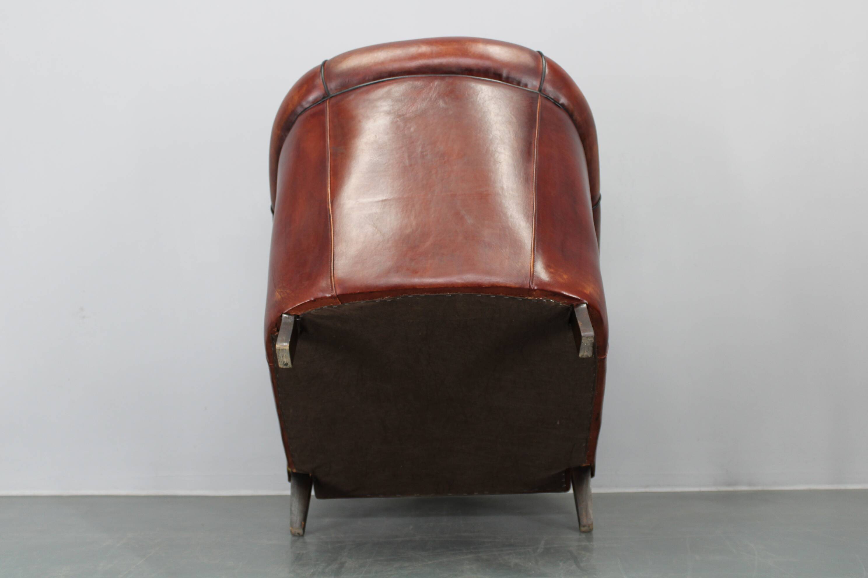 Fauteuil en cuir vintage, Tchécoslovaquie