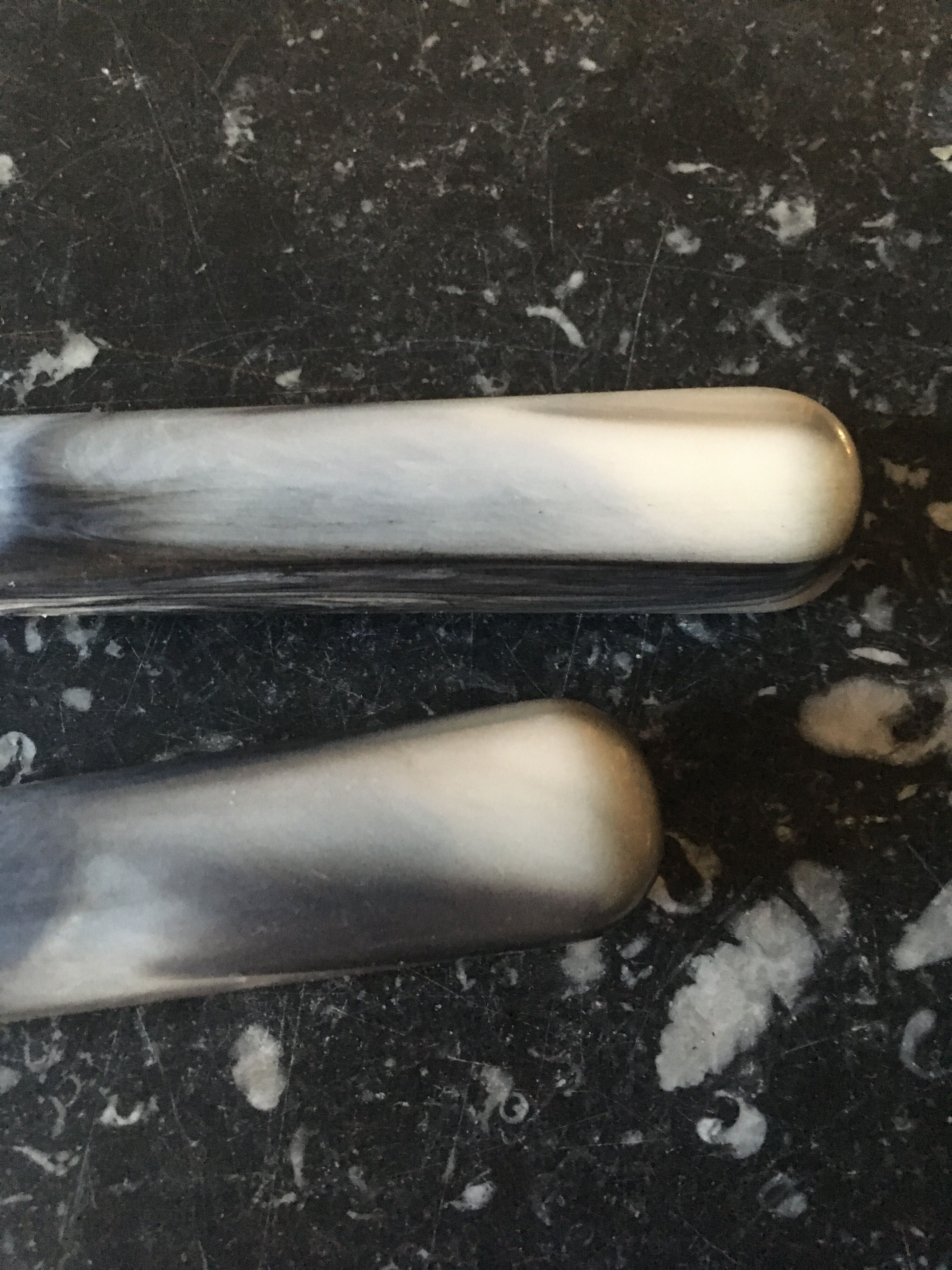 Guy Degrenne salad cutlery in stainless steel and bakelite