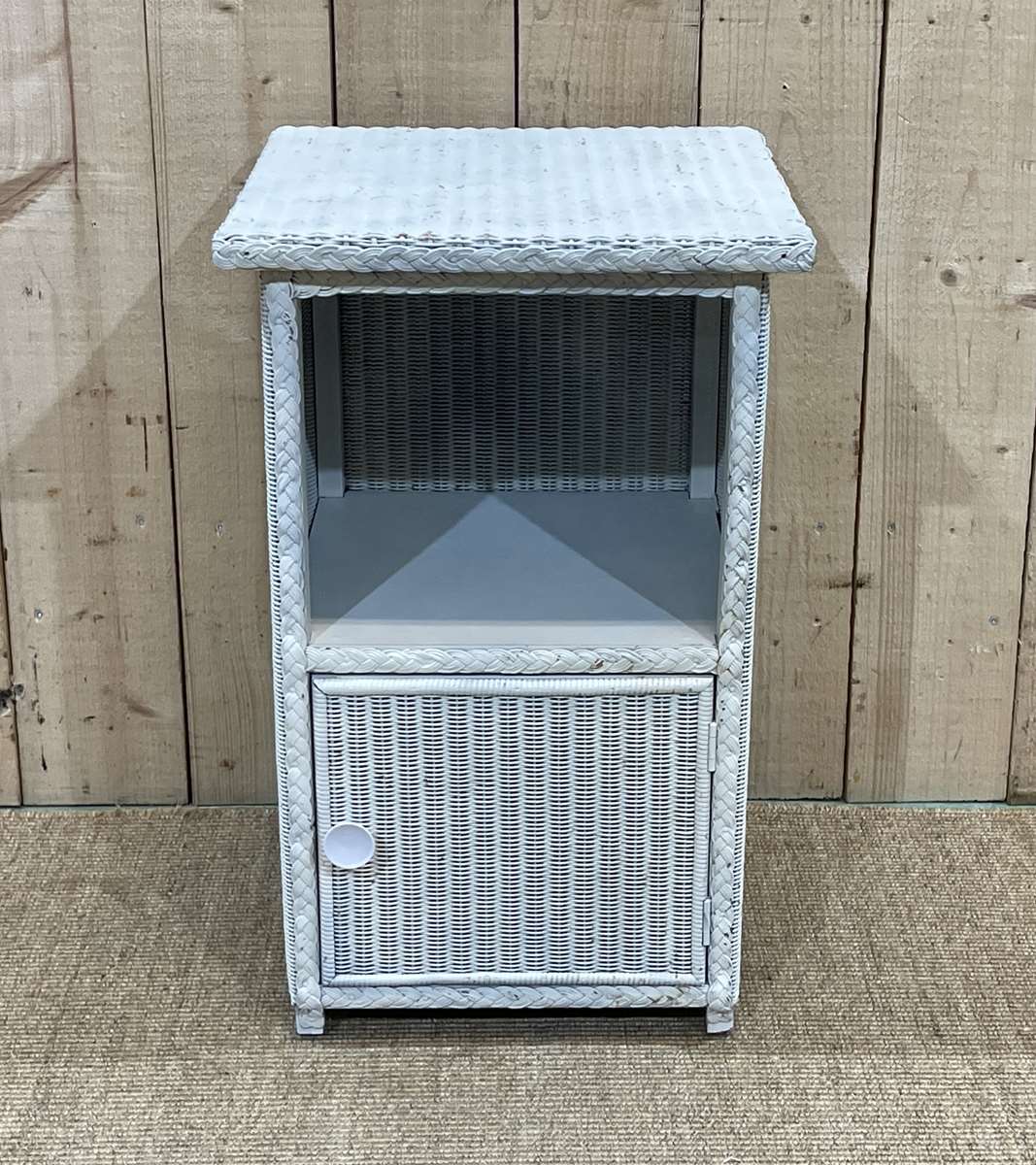 1950s lloyd loom nightstand