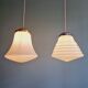 Vintage bell-shaped white opaline pendant light