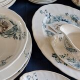 Service terre de fer 42 pieces Creil Montereau modele Cartels