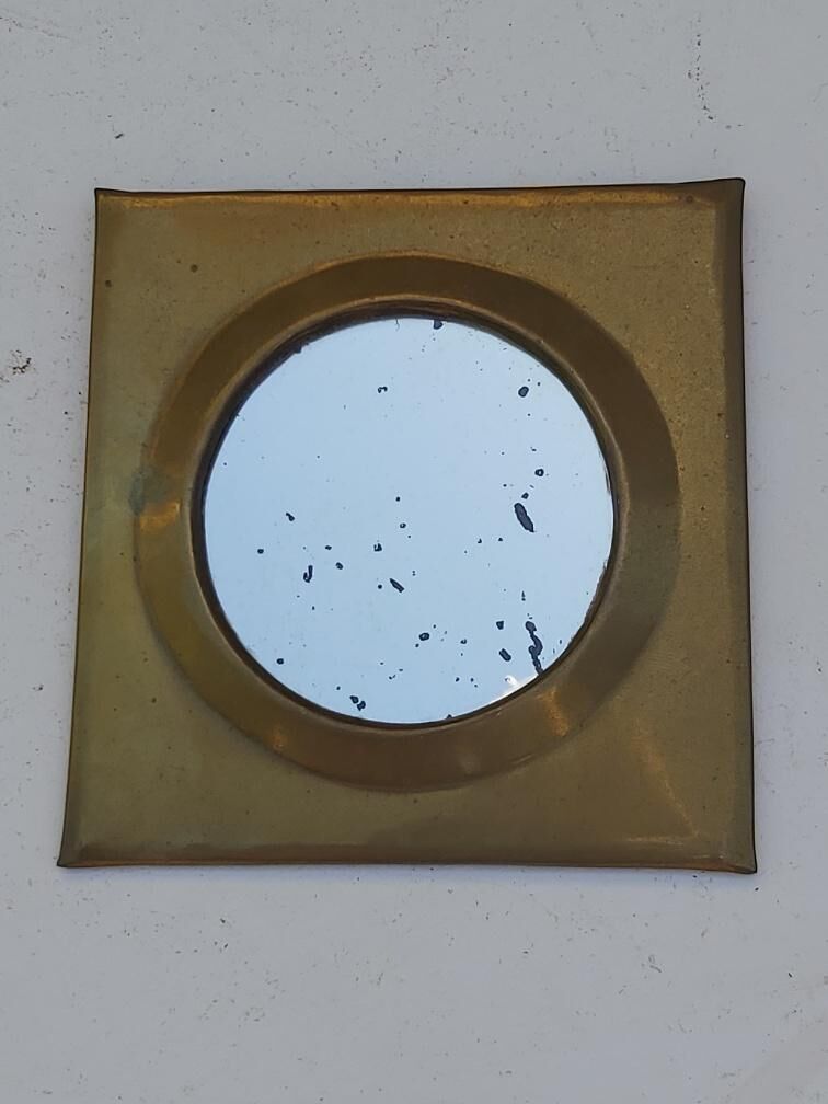 Set of 9 oriental brass mirrors