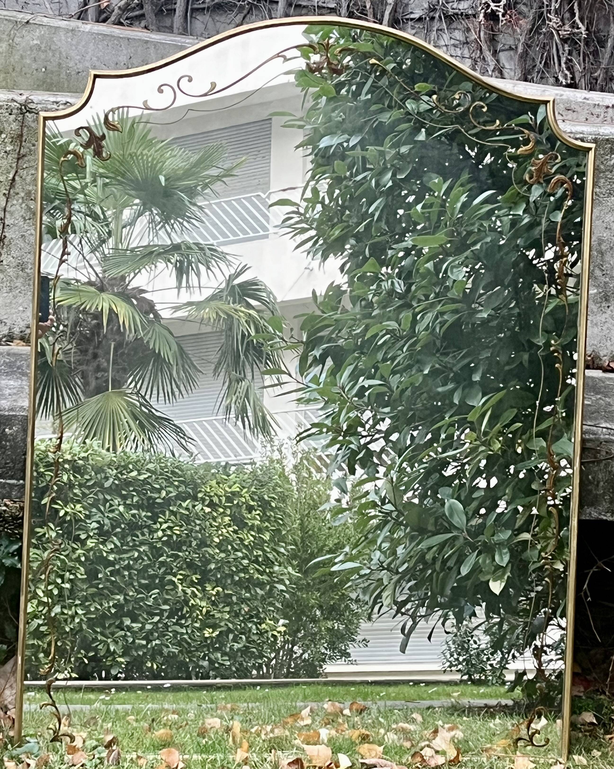 Large antique gold mirror - Empire style - Mercury