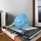 Vintage blue opaline glass tulip portable lamp