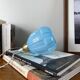Vintage blue opaline glass tulip portable lamp