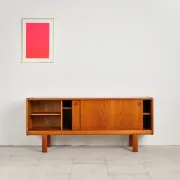 Teak sliding door enfilade by H.W. Klein, Denmark, 1960s