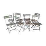 Set of 8 folding bistro / garden chairs fermob 1950