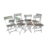 Set of 8 folding bistro / garden chairs fermob 1950