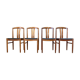 Set of 4 scandinavian chairs teak stamp Johansson Sweden 1950