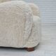1960s, Danish design, reupholstered highback armchair, genuine sheepskin.