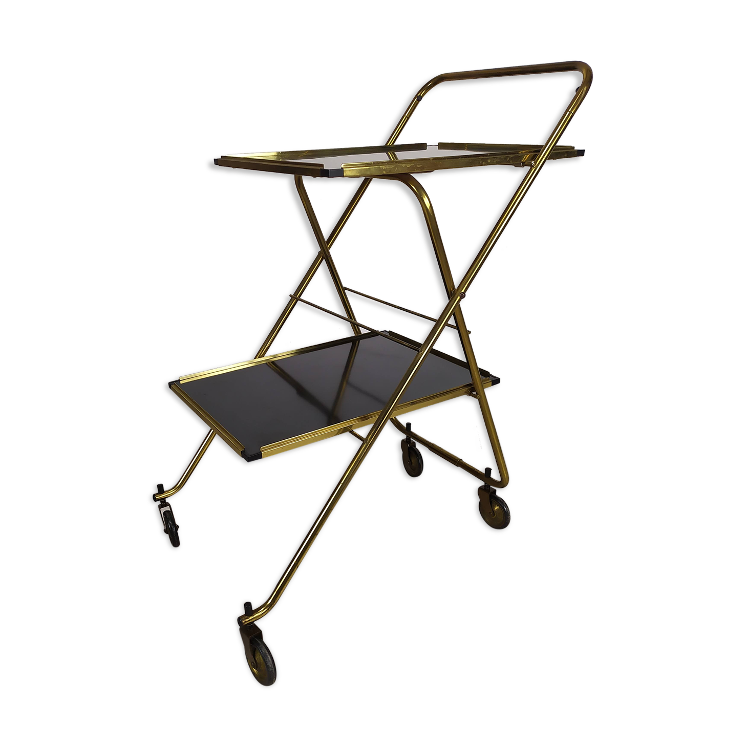 Vintage brass folding dessert