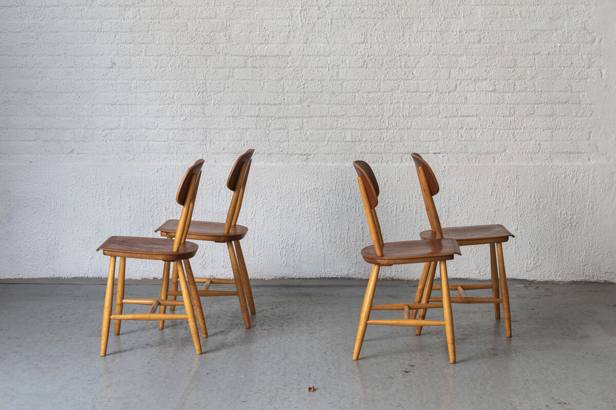 Set de 4 chaises de salle à manger par Martinsson & Axelsson pour Nässjö Stolfabrik, Suède, années 1960