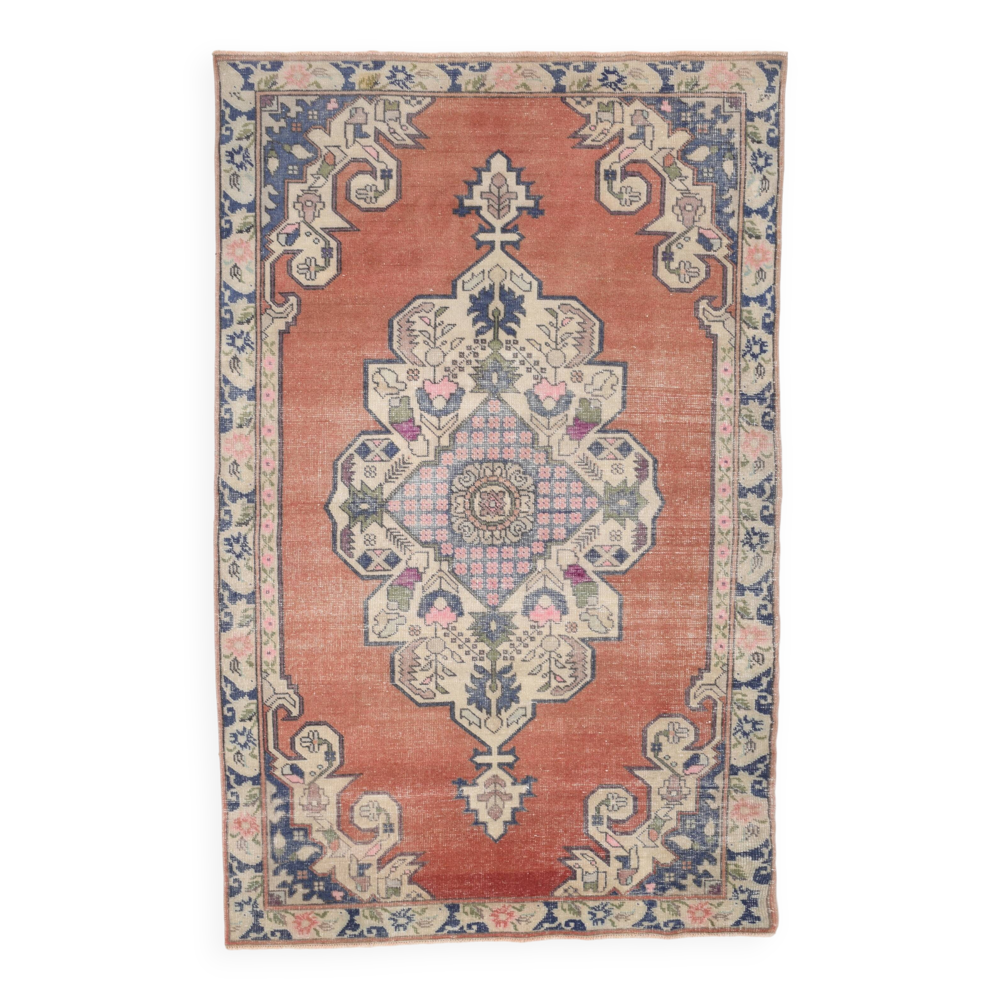 4x7 Brunt Red Oriental Handmade Vintage Rug, 142x224Cm SK 6770