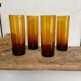 6 verres long drink ambrés
