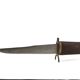 Fish knife and fork with a wooden and brass sheath sculpture.