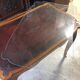 Bureau, table à écrire avec plateau cuir vitré ancien