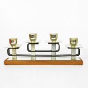 1930s art deco teak candlestick, Austria