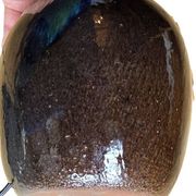 Large Vintage Lamp Base in Glazed Terracotta
