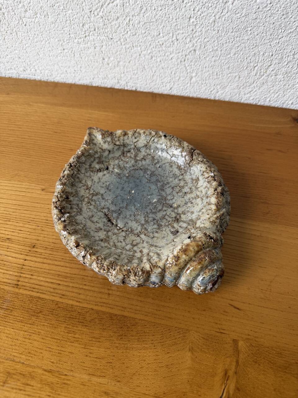 Shell-shaped ceramic glazed catchall