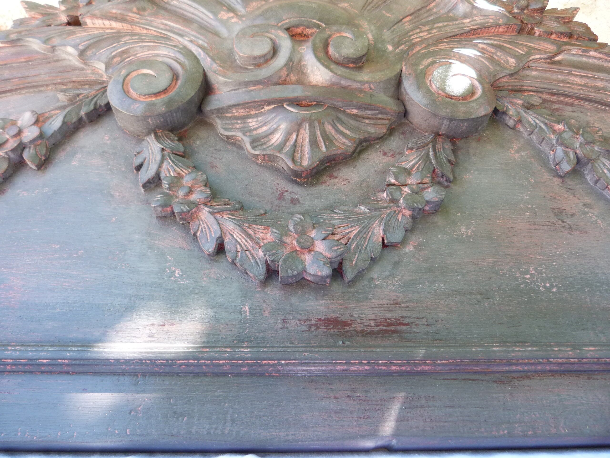 Patinated pediment