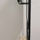 Coat rack, umbrella stand in wood and wrought iron.