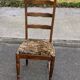 Vintage chair in carved solid wood and velvet fabric.
