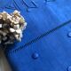 Drap ancien en lin et coton teinté en bleu Méditerranée