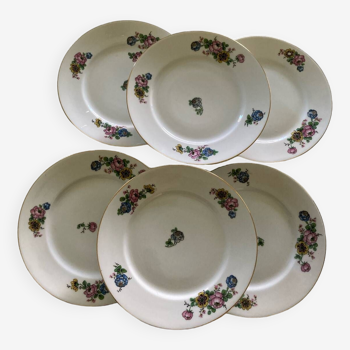 6 vintage Limoges porcelain plates