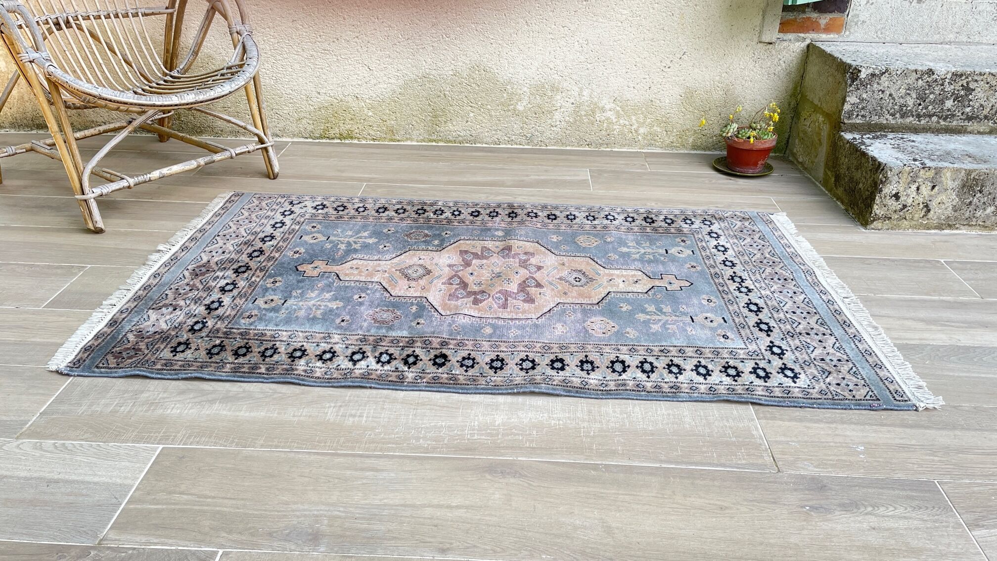 Oriental carpet pakistan grey-blue 160cm x 91cm