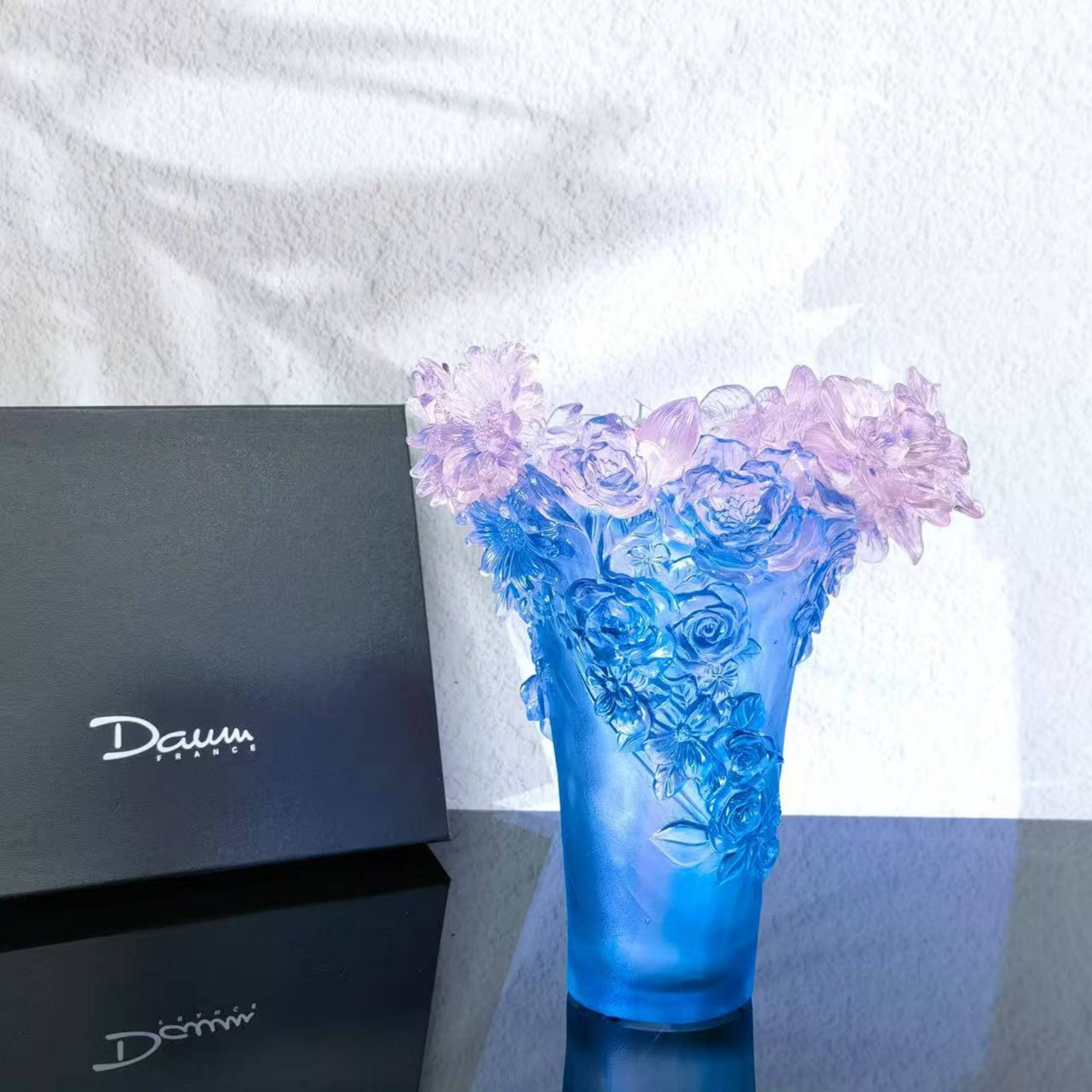 "Sweet Garden" vase, H 28 cm by Daum