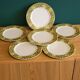 6 flat plates Cacharel floral decoration yellow and blue