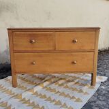 Petite commode anglaise chêne 3 tiroirs