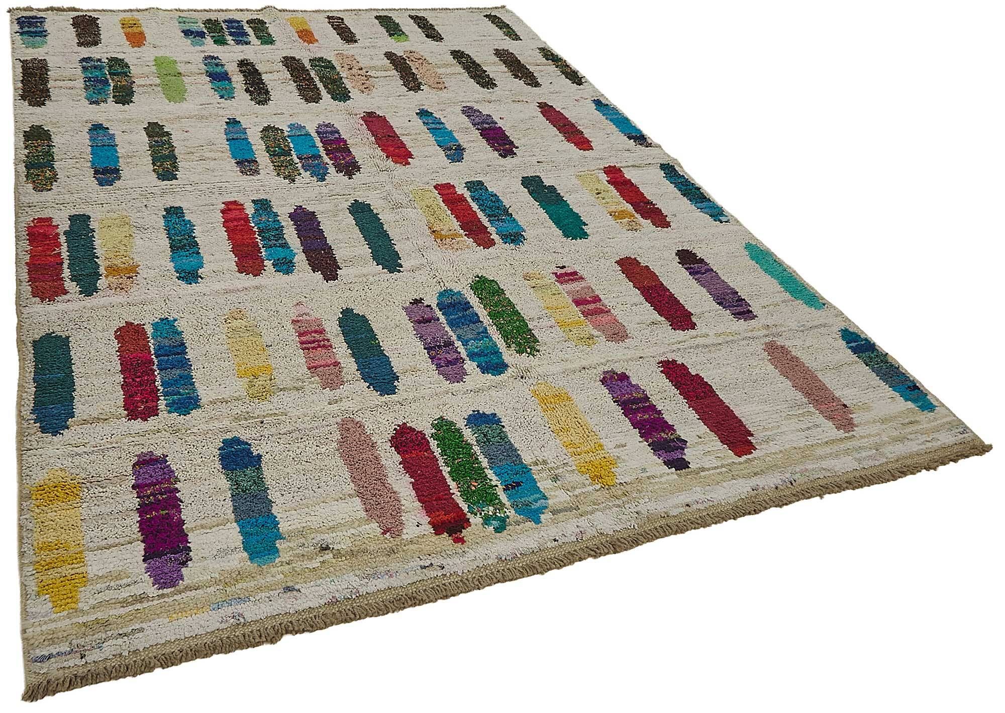 Tapis boho recyclé turc fait main 206 cm x 283 cm