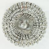 Crystal glass ceiling light plafoniere brass metal 60s hollywood regency style