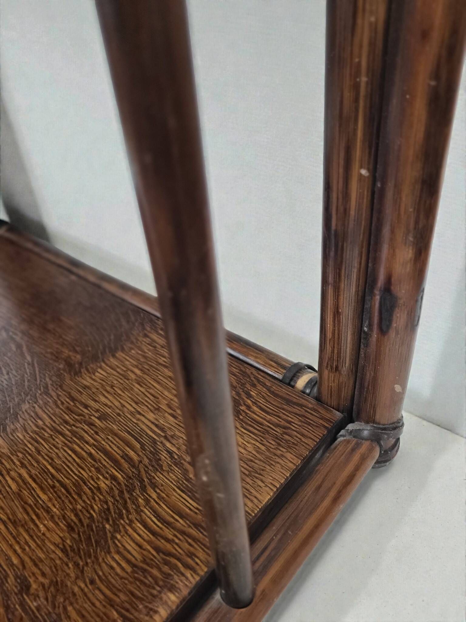 Bamboo shelf with smoked glass, 1970s