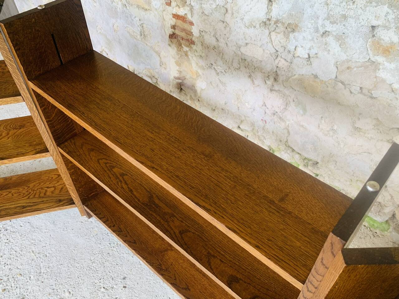 Set of 3 Vintage Modular Oak Bookcases