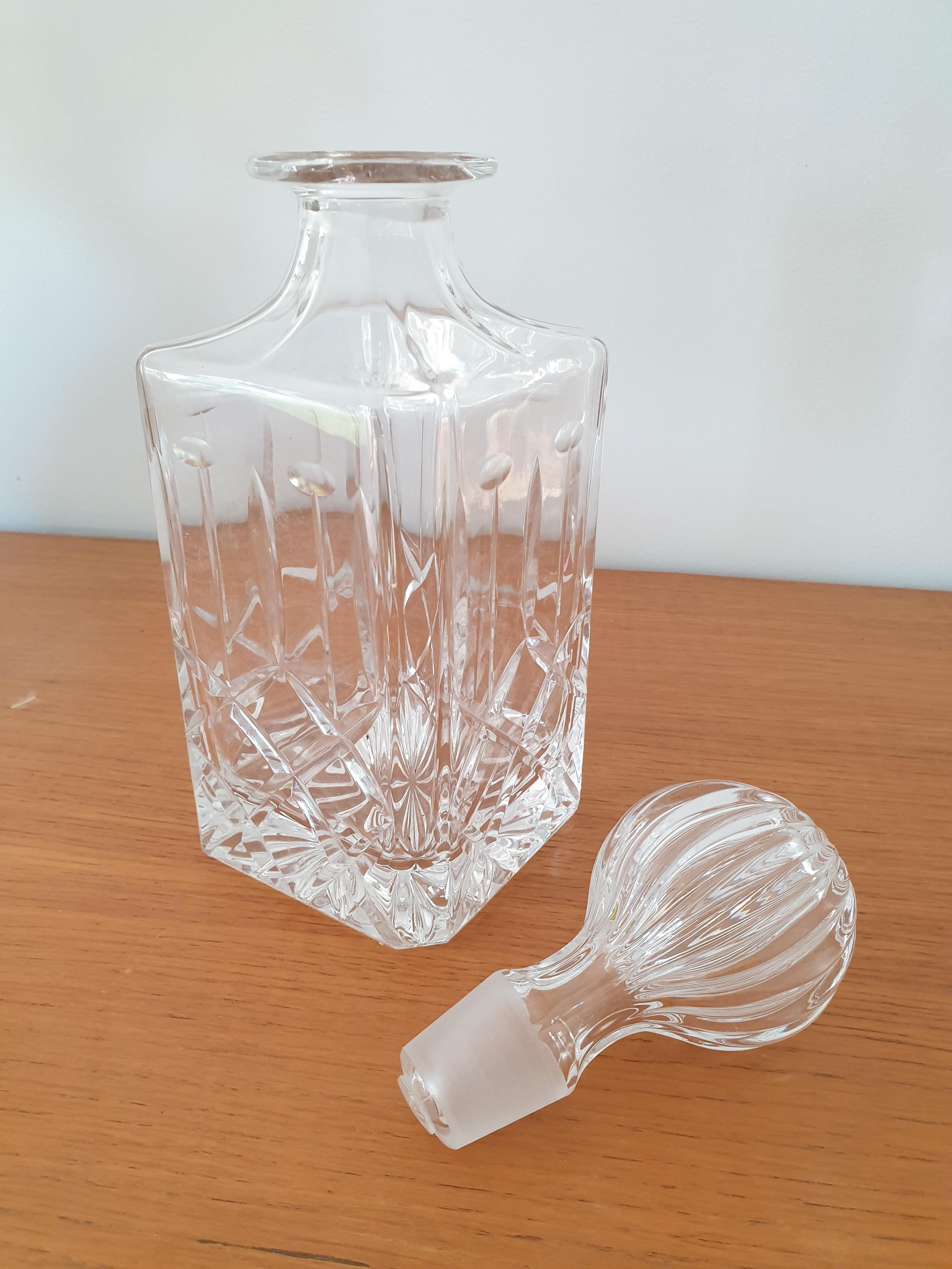 Chiseled glass whisky carafe
