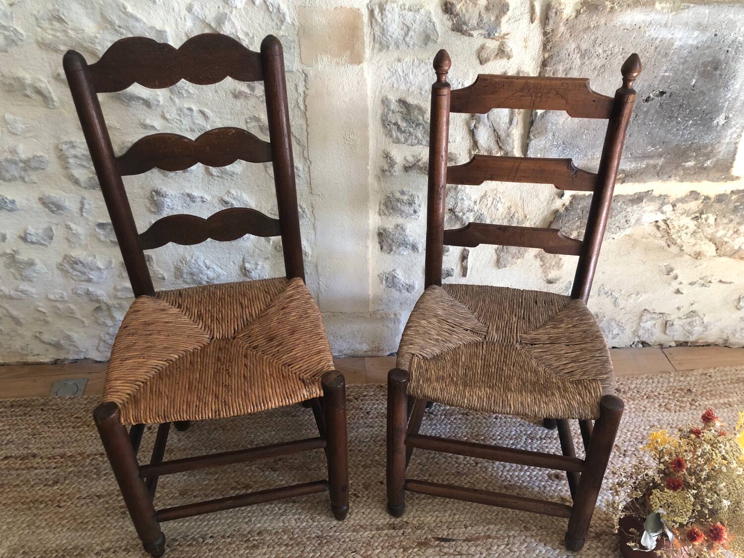 2 antique wooden chairs