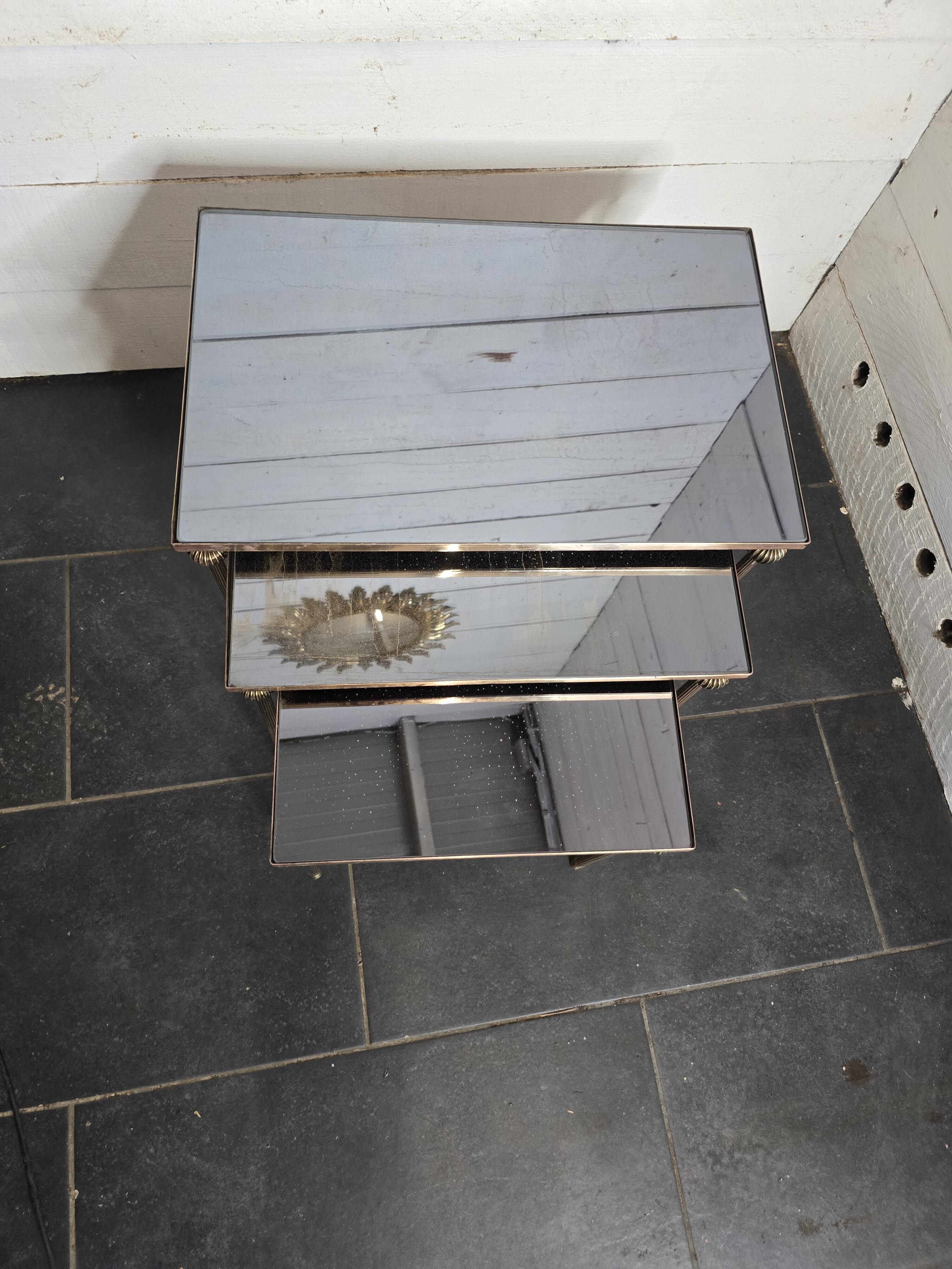 Vintage brass nesting table from the 60s