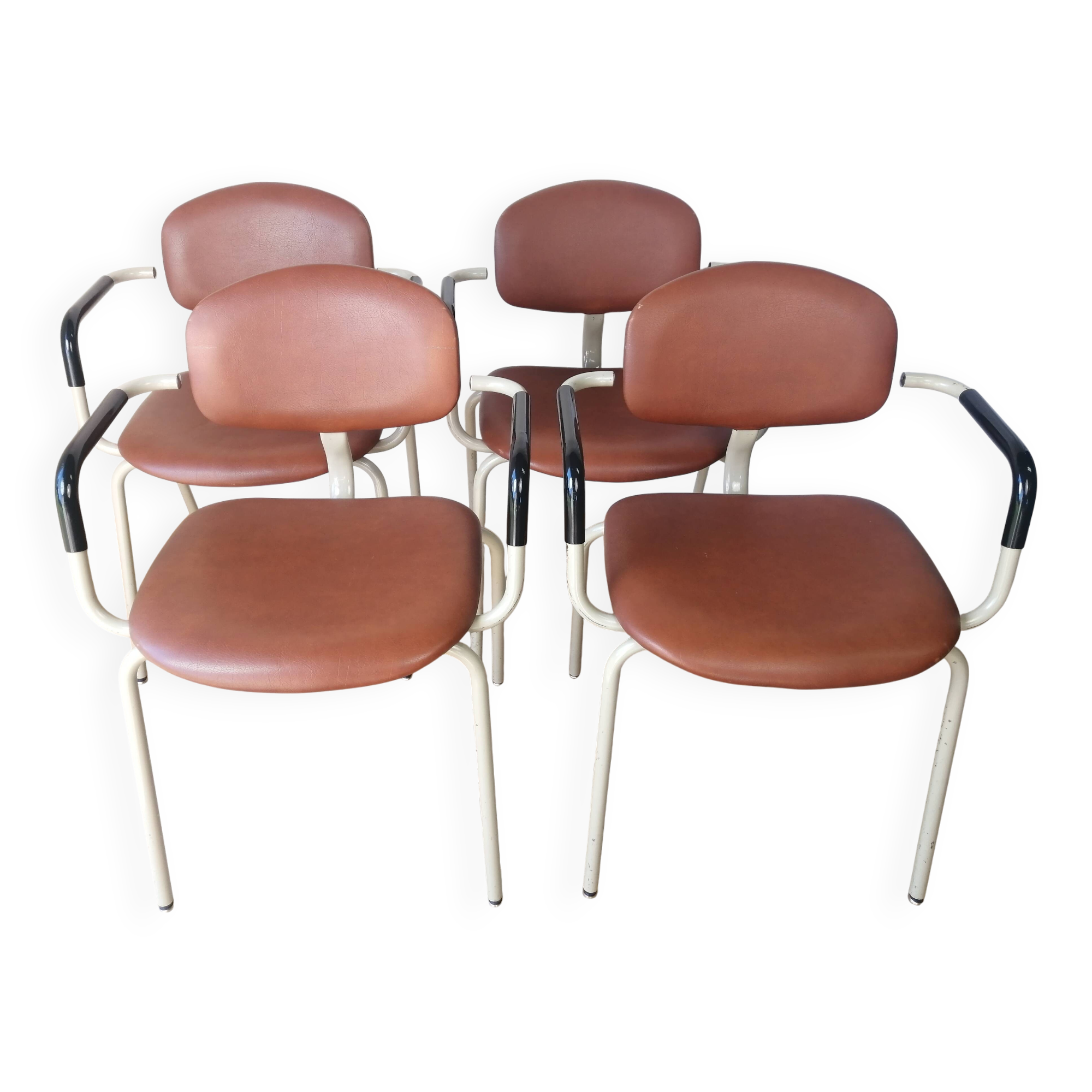 Set of 4 420-44 Strafor-Steelcase Vintage Armchairs