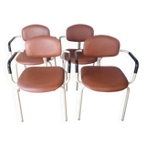 Set of 4 420-44 Strafor-Steelcase Vintage Armchairs