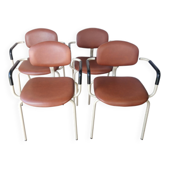 Set of 4 420-44 Strafor-Steelcase Vintage Armchairs